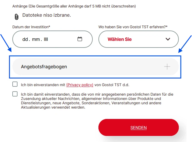 Angebotsfragebogen