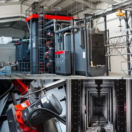 Pass through monorail shot blasting machine VPP-1200x2000
