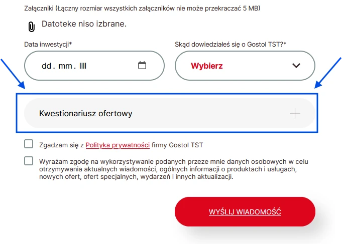kwestionariusz ofertowy